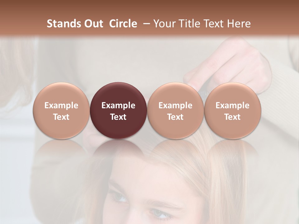 A Woman Cutting A Little Girl's Hair With Scissors PowerPoint Template