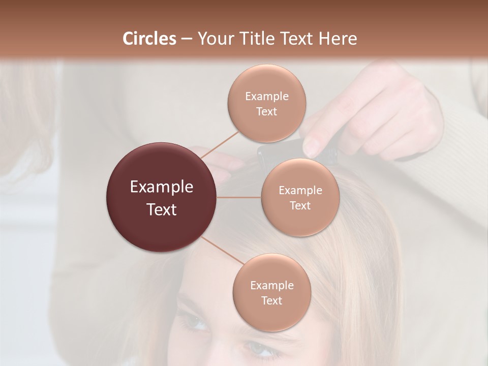 A Woman Cutting A Little Girl's Hair With Scissors PowerPoint Template