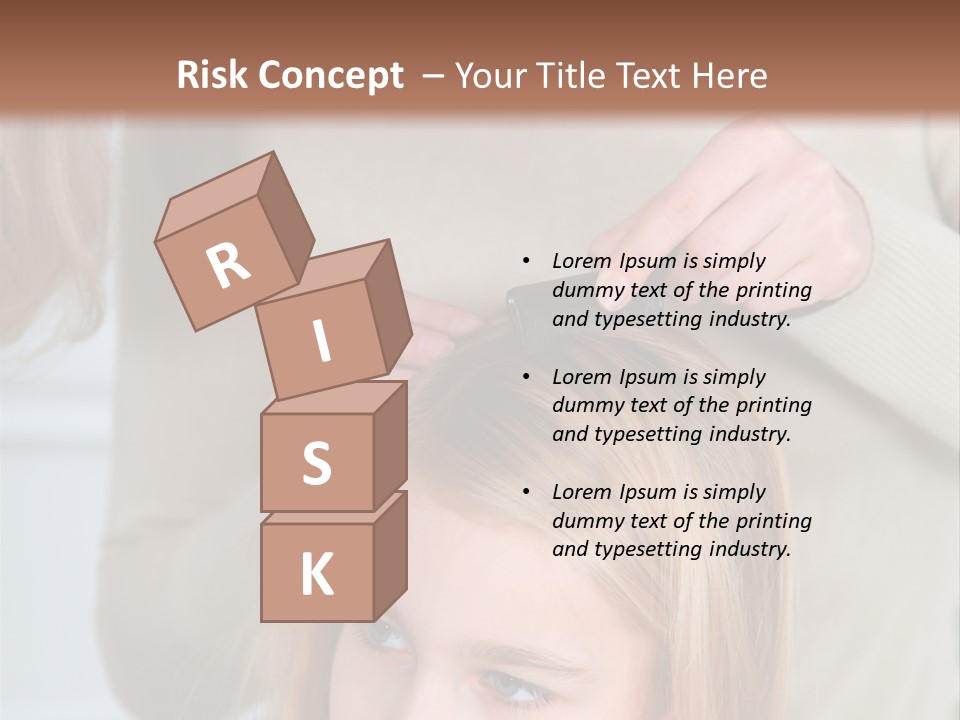 A Woman Cutting A Little Girl's Hair With Scissors PowerPoint Template