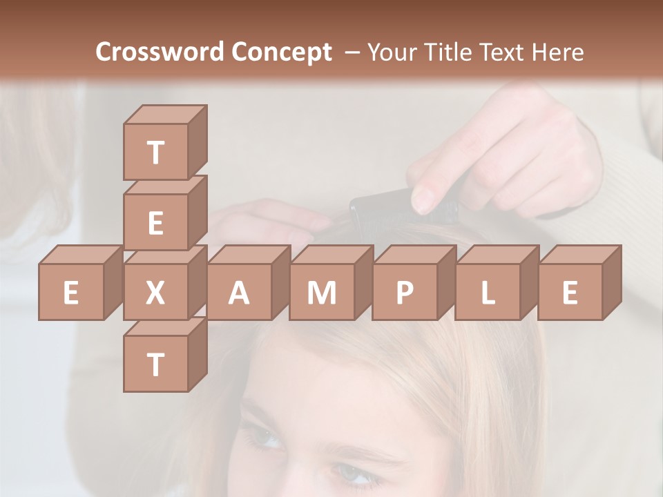 A Woman Cutting A Little Girl's Hair With Scissors PowerPoint Template