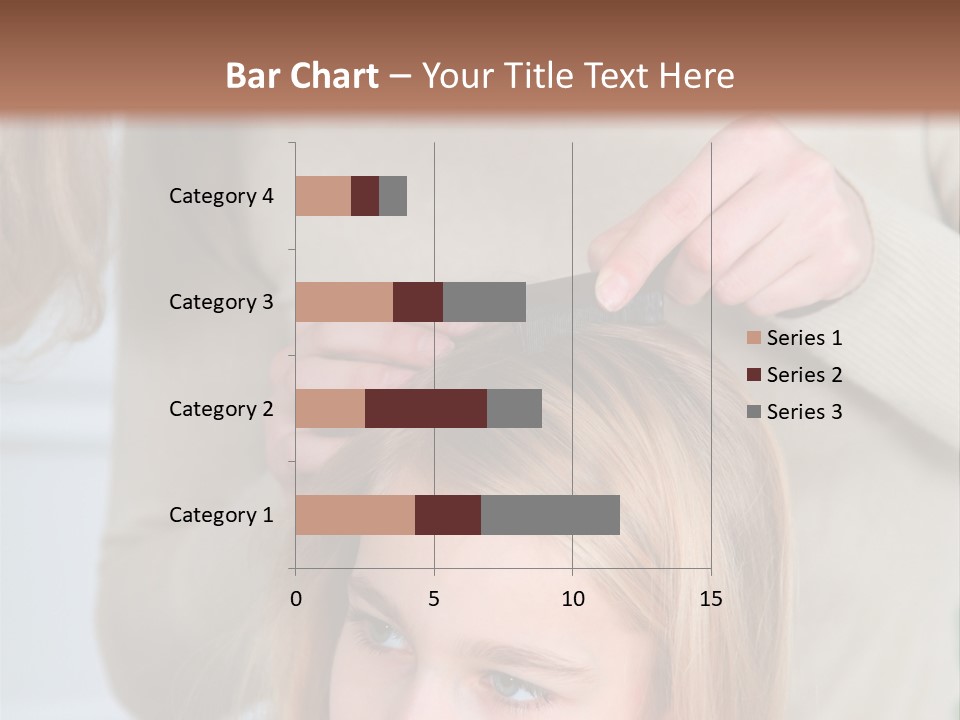 A Woman Cutting A Little Girl's Hair With Scissors PowerPoint Template