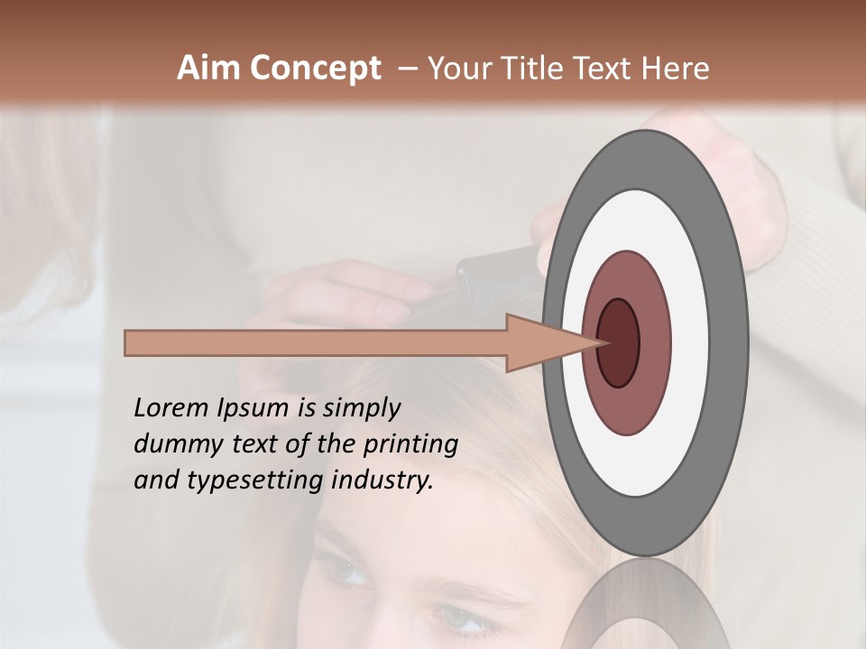 A Woman Cutting A Little Girl's Hair With Scissors PowerPoint Template