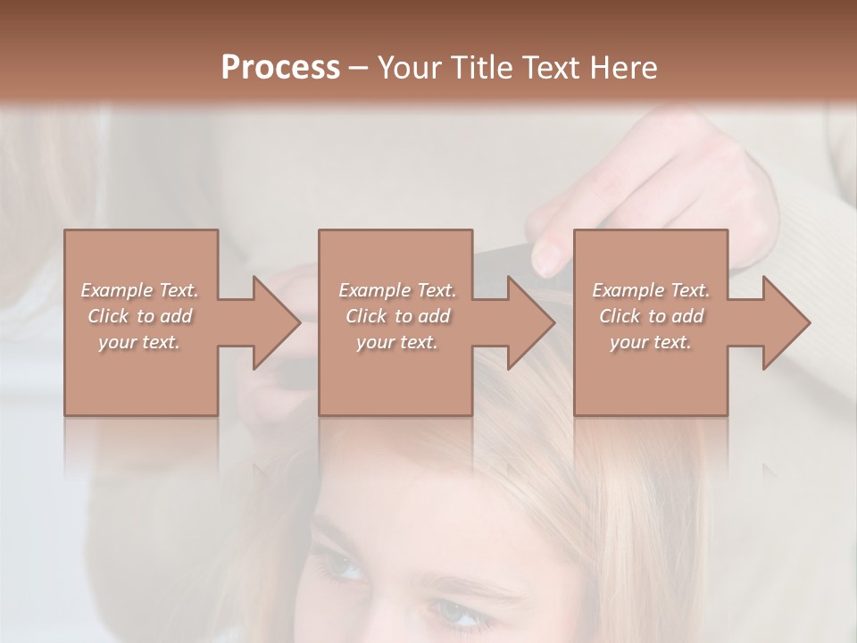 A Woman Cutting A Little Girl's Hair With Scissors PowerPoint Template