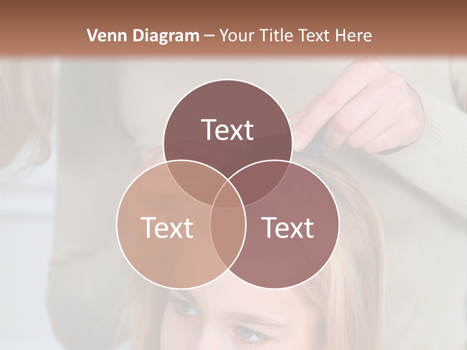 A Woman Cutting A Little Girl's Hair With Scissors PowerPoint Template