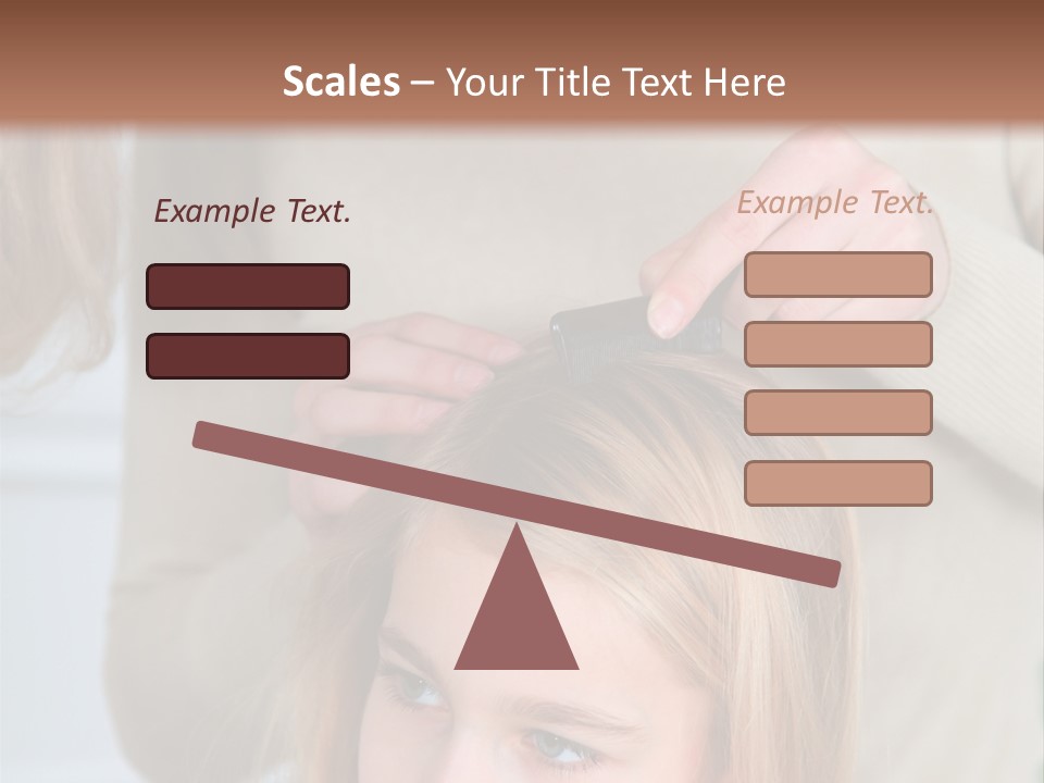 A Woman Cutting A Little Girl's Hair With Scissors PowerPoint Template