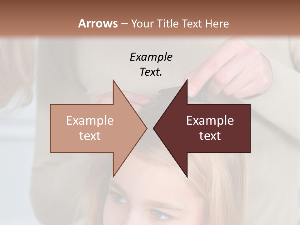 A Woman Cutting A Little Girl's Hair With Scissors PowerPoint Template