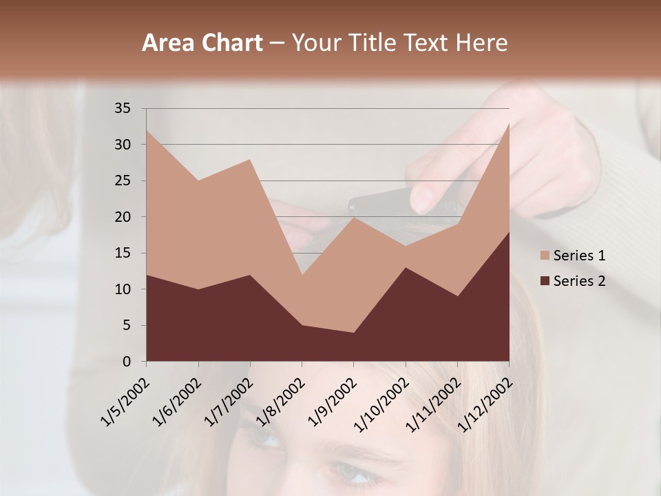 A Woman Cutting A Little Girl's Hair With Scissors PowerPoint Template