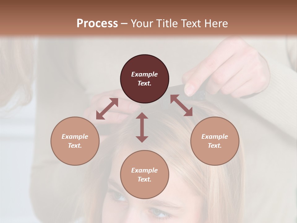A Woman Cutting A Little Girl's Hair With Scissors PowerPoint Template