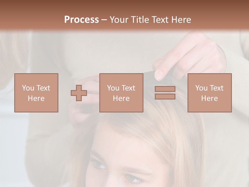 A Woman Cutting A Little Girl's Hair With Scissors PowerPoint Template