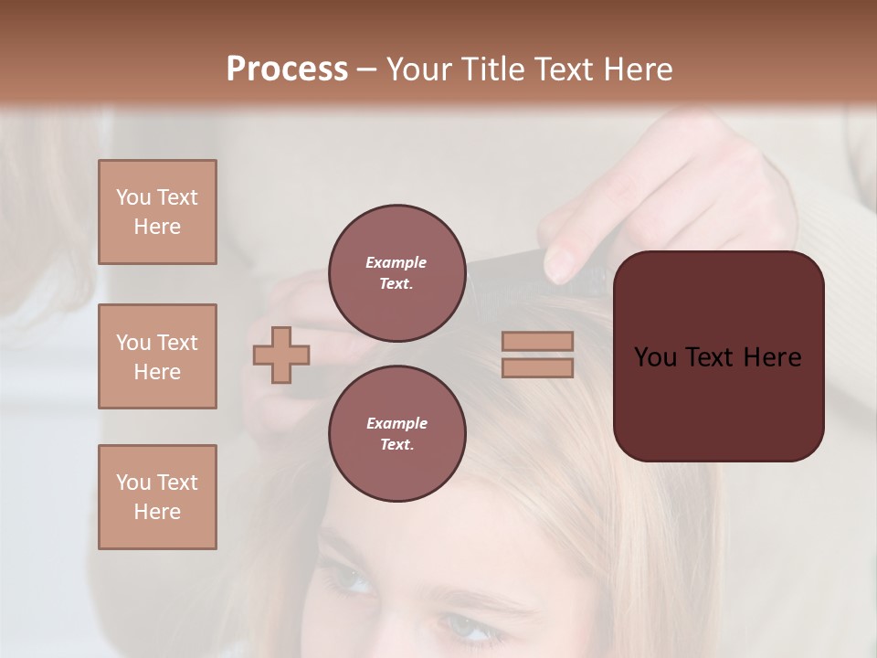 A Woman Cutting A Little Girl's Hair With Scissors PowerPoint Template