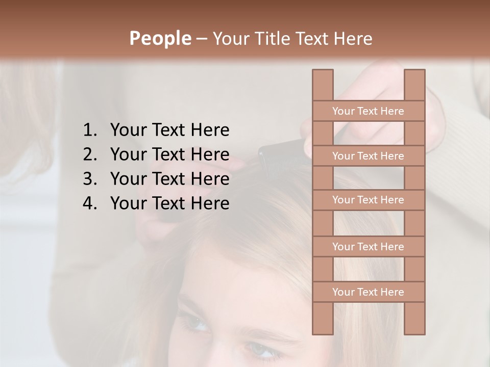 A Woman Cutting A Little Girl's Hair With Scissors PowerPoint Template