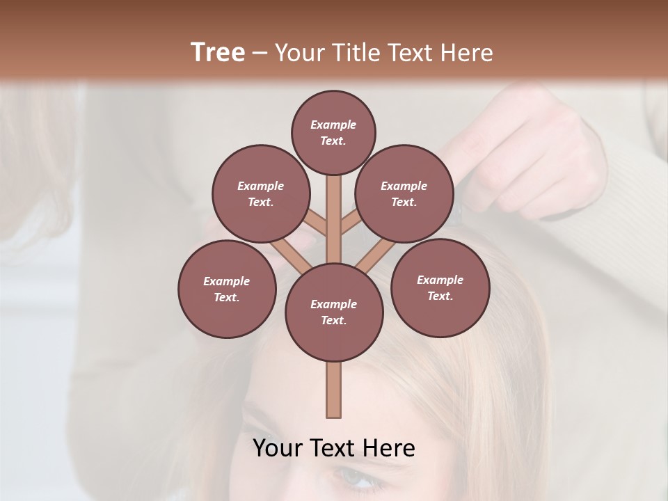 A Woman Cutting A Little Girl's Hair With Scissors PowerPoint Template