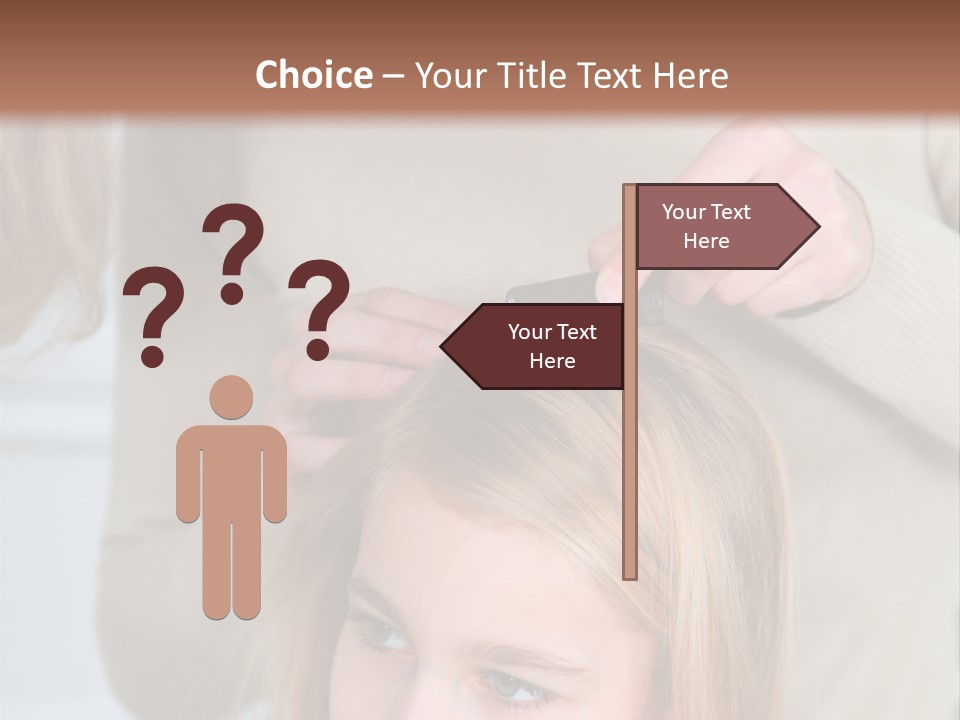 A Woman Cutting A Little Girl's Hair With Scissors PowerPoint Template