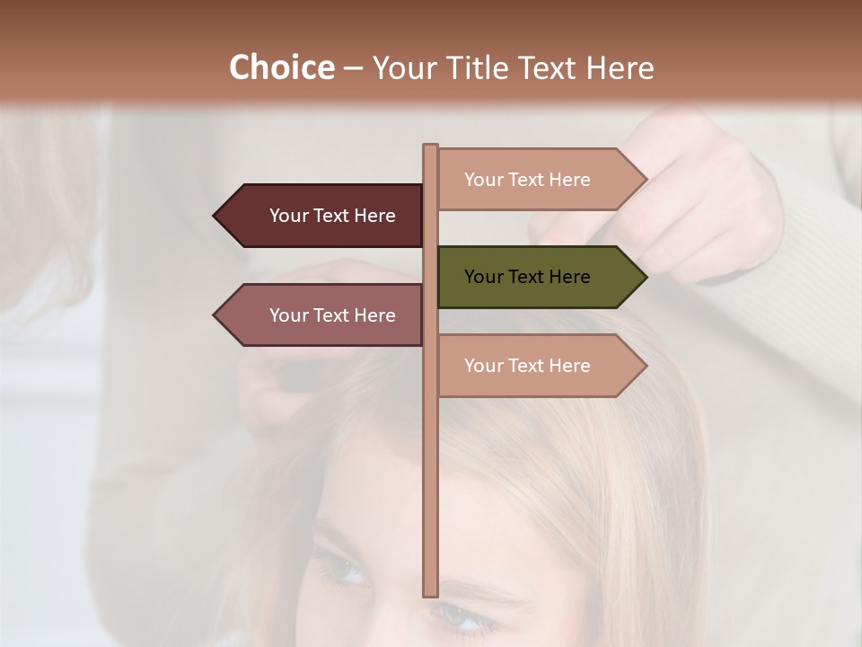 A Woman Cutting A Little Girl's Hair With Scissors PowerPoint Template