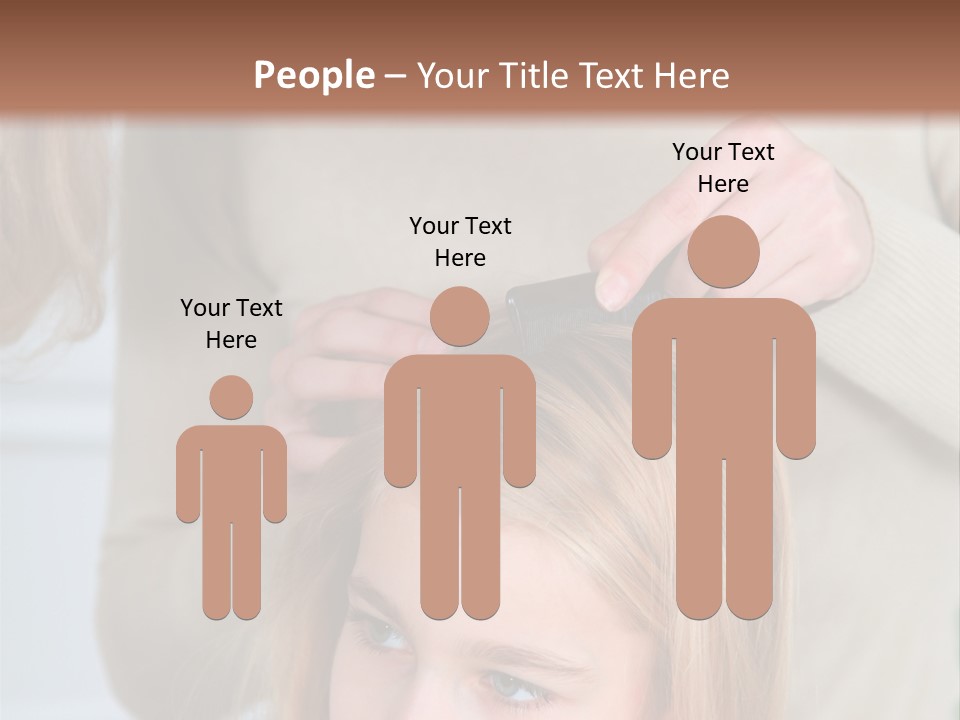 A Woman Cutting A Little Girl's Hair With Scissors PowerPoint Template