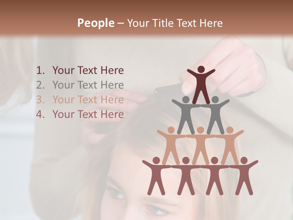 A Woman Cutting A Little Girl's Hair With Scissors PowerPoint Template