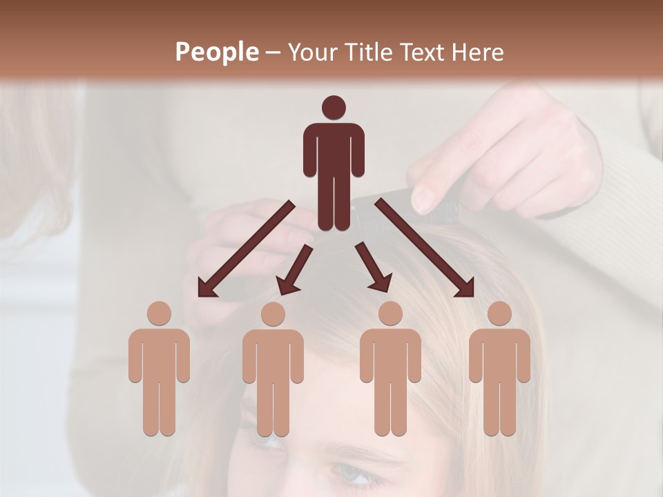 A Woman Cutting A Little Girl's Hair With Scissors PowerPoint Template