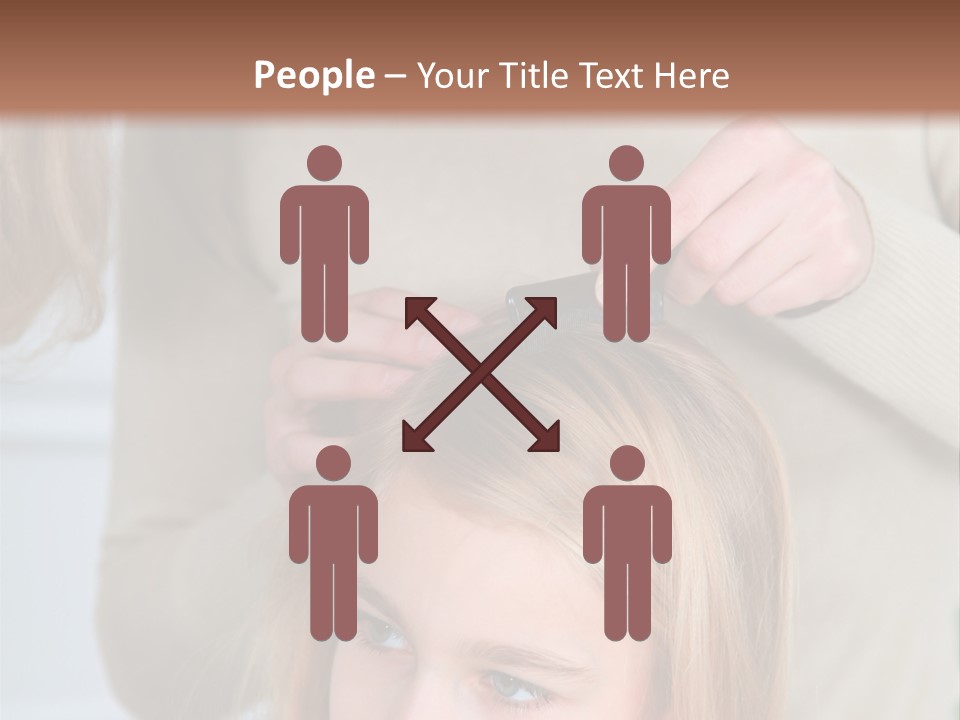 A Woman Cutting A Little Girl's Hair With Scissors PowerPoint Template