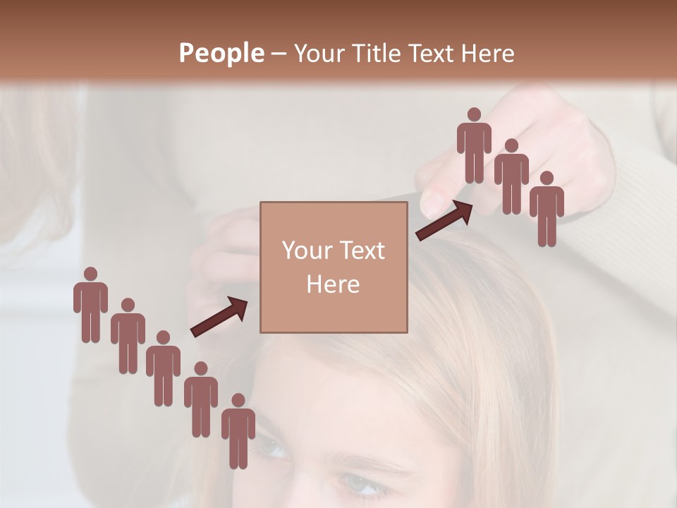 A Woman Cutting A Little Girl's Hair With Scissors PowerPoint Template