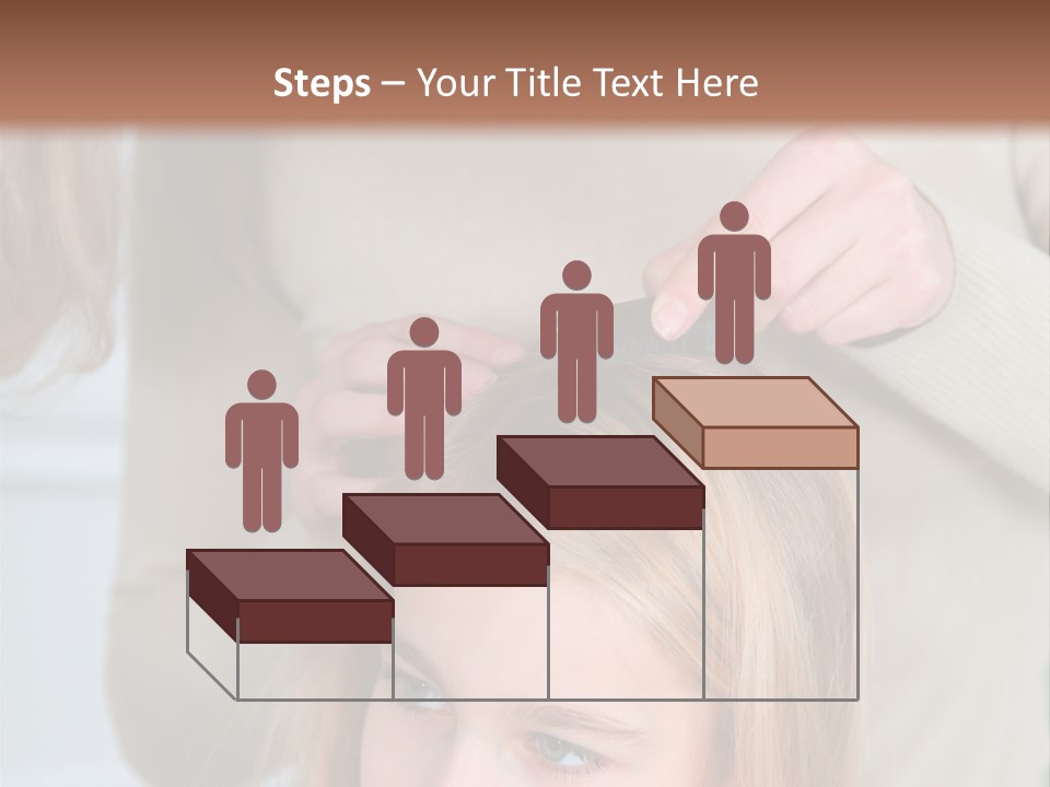 A Woman Cutting A Little Girl's Hair With Scissors PowerPoint Template
