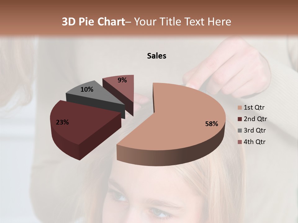 A Woman Cutting A Little Girl's Hair With Scissors PowerPoint Template