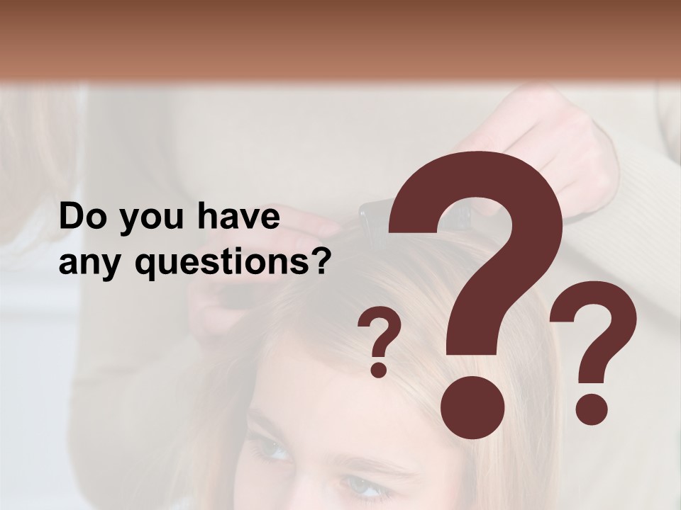 A Woman Cutting A Little Girl's Hair With Scissors PowerPoint Template