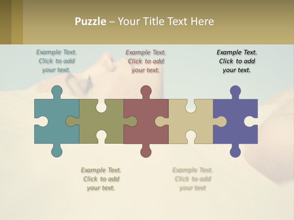 A Woman Laying In The Sand With Her Eyes Closed PowerPoint Template