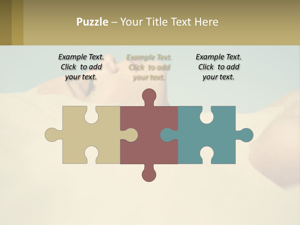 A Woman Laying In The Sand With Her Eyes Closed PowerPoint Template