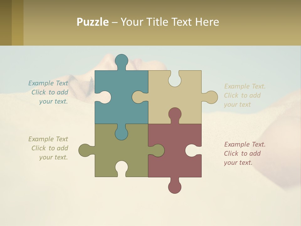 A Woman Laying In The Sand With Her Eyes Closed PowerPoint Template