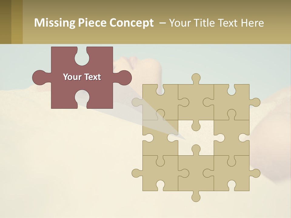 A Woman Laying In The Sand With Her Eyes Closed PowerPoint Template