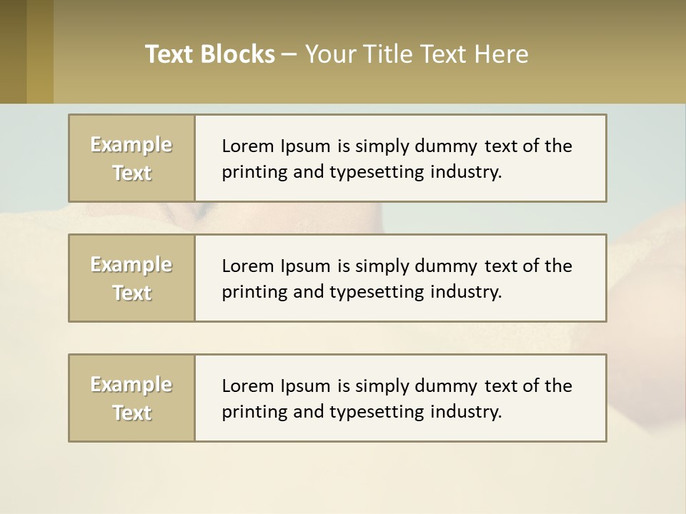 A Woman Laying In The Sand With Her Eyes Closed PowerPoint Template