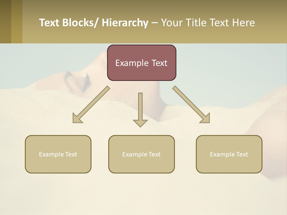 A Woman Laying In The Sand With Her Eyes Closed PowerPoint Template