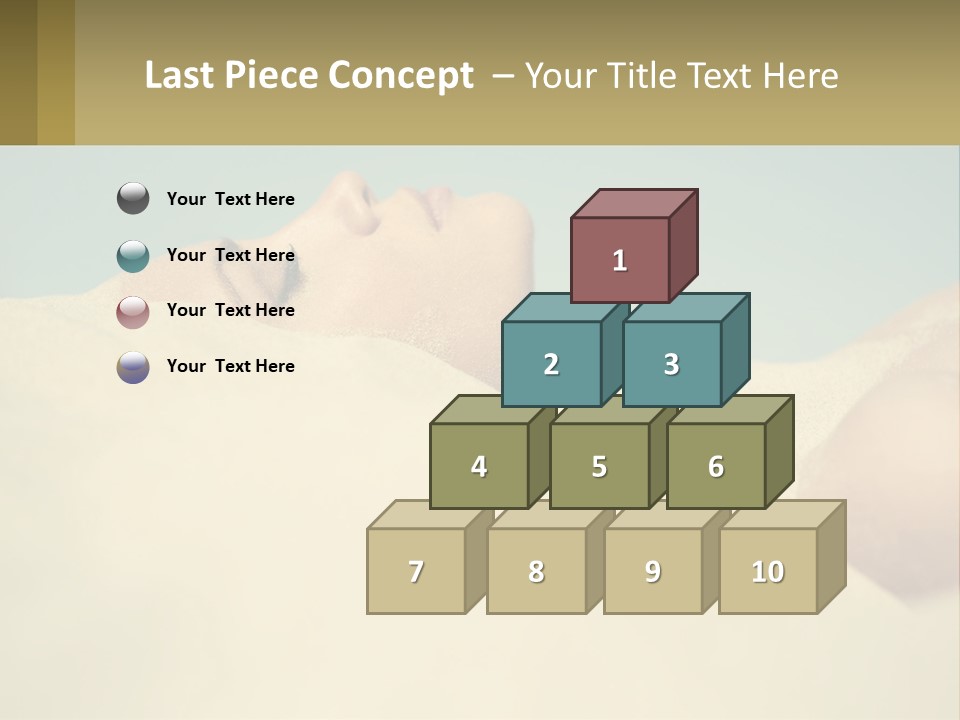 A Woman Laying In The Sand With Her Eyes Closed PowerPoint Template