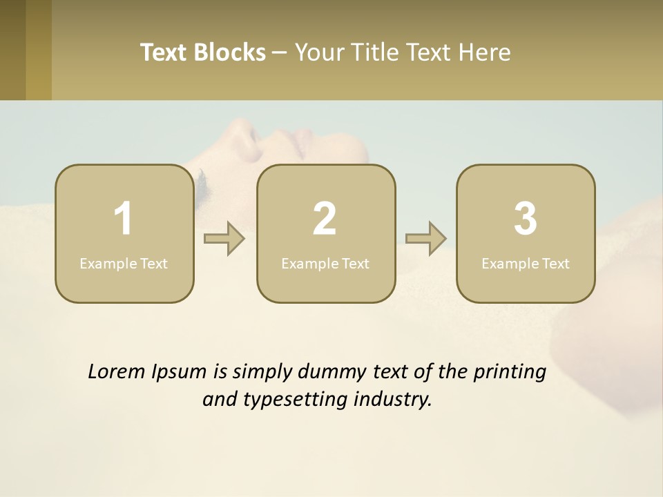 A Woman Laying In The Sand With Her Eyes Closed PowerPoint Template