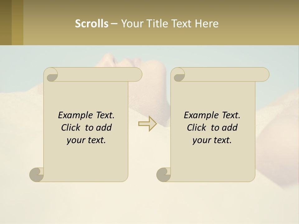 A Woman Laying In The Sand With Her Eyes Closed PowerPoint Template