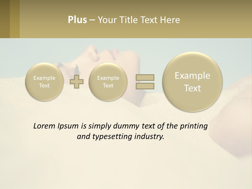 A Woman Laying In The Sand With Her Eyes Closed PowerPoint Template