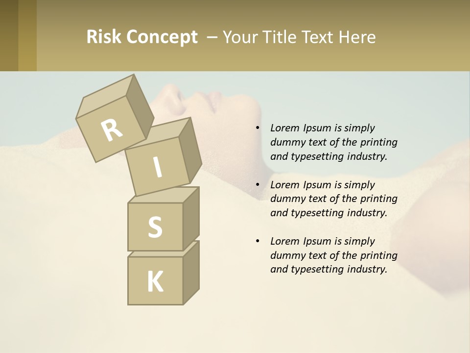 A Woman Laying In The Sand With Her Eyes Closed PowerPoint Template