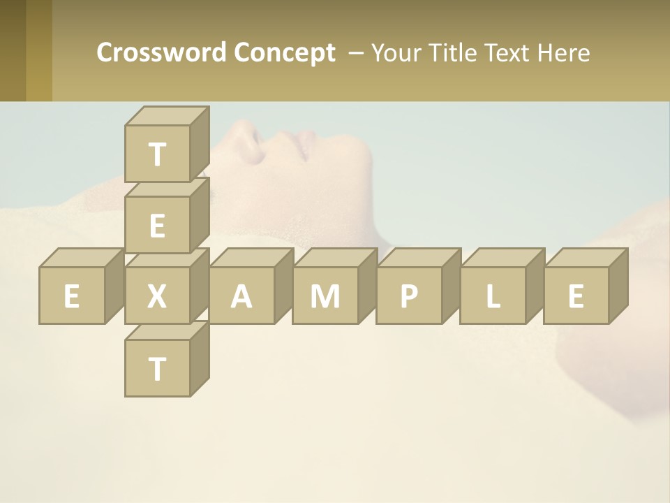 A Woman Laying In The Sand With Her Eyes Closed PowerPoint Template