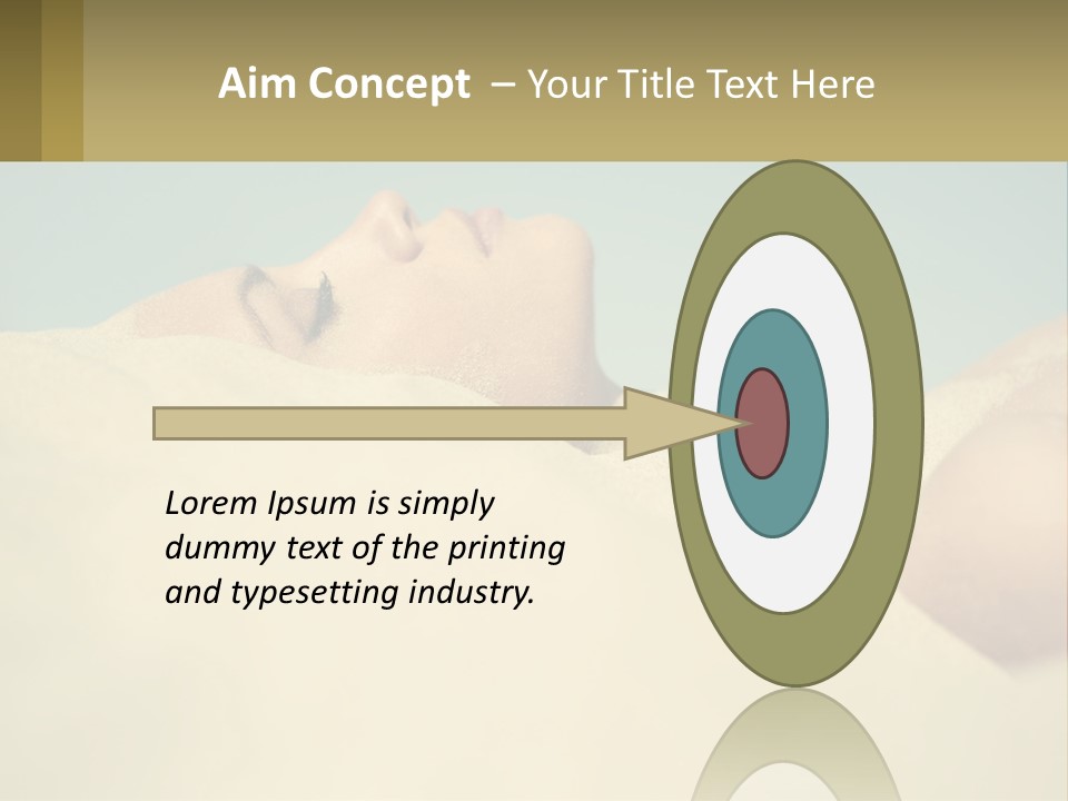 A Woman Laying In The Sand With Her Eyes Closed PowerPoint Template