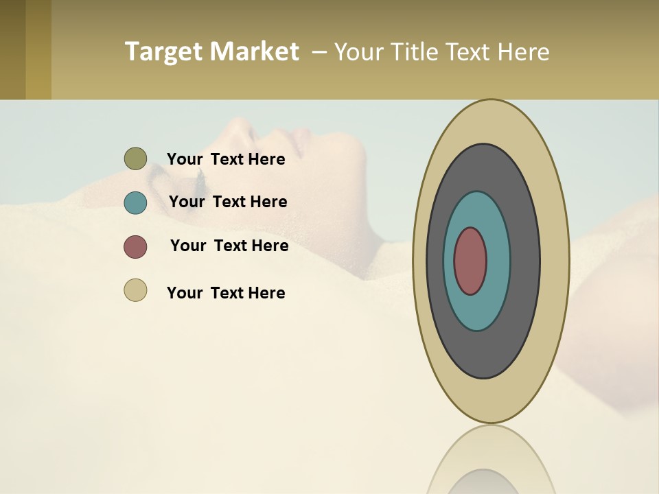 A Woman Laying In The Sand With Her Eyes Closed PowerPoint Template