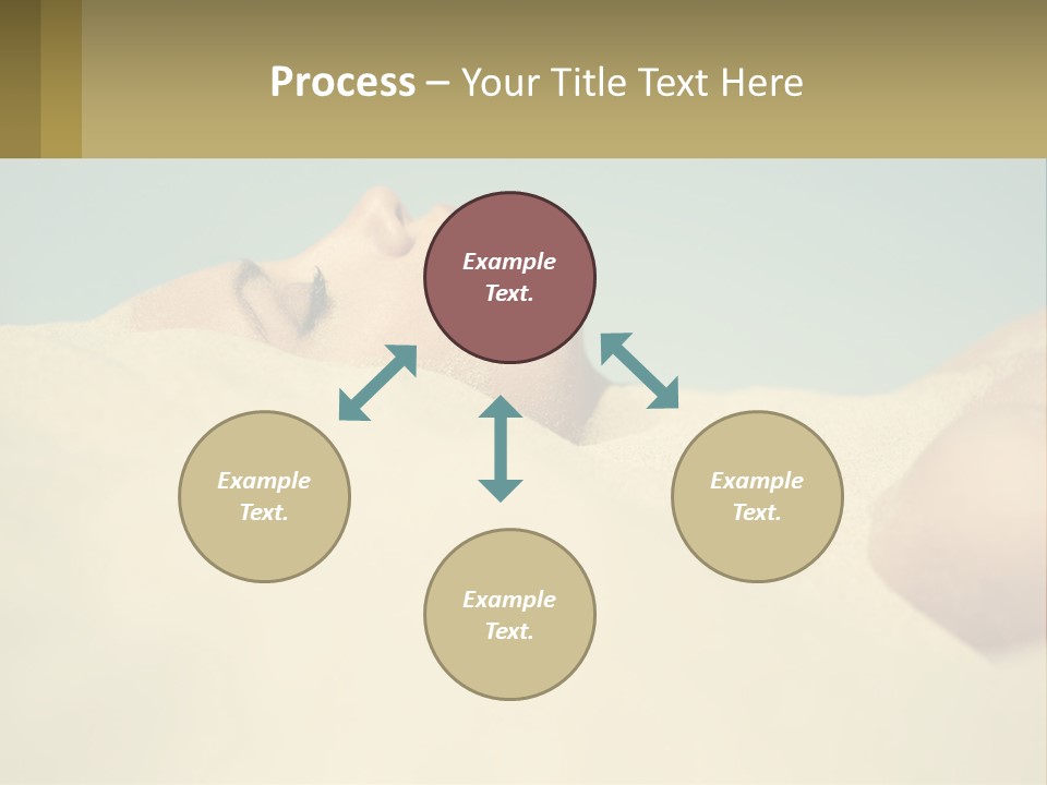 A Woman Laying In The Sand With Her Eyes Closed PowerPoint Template