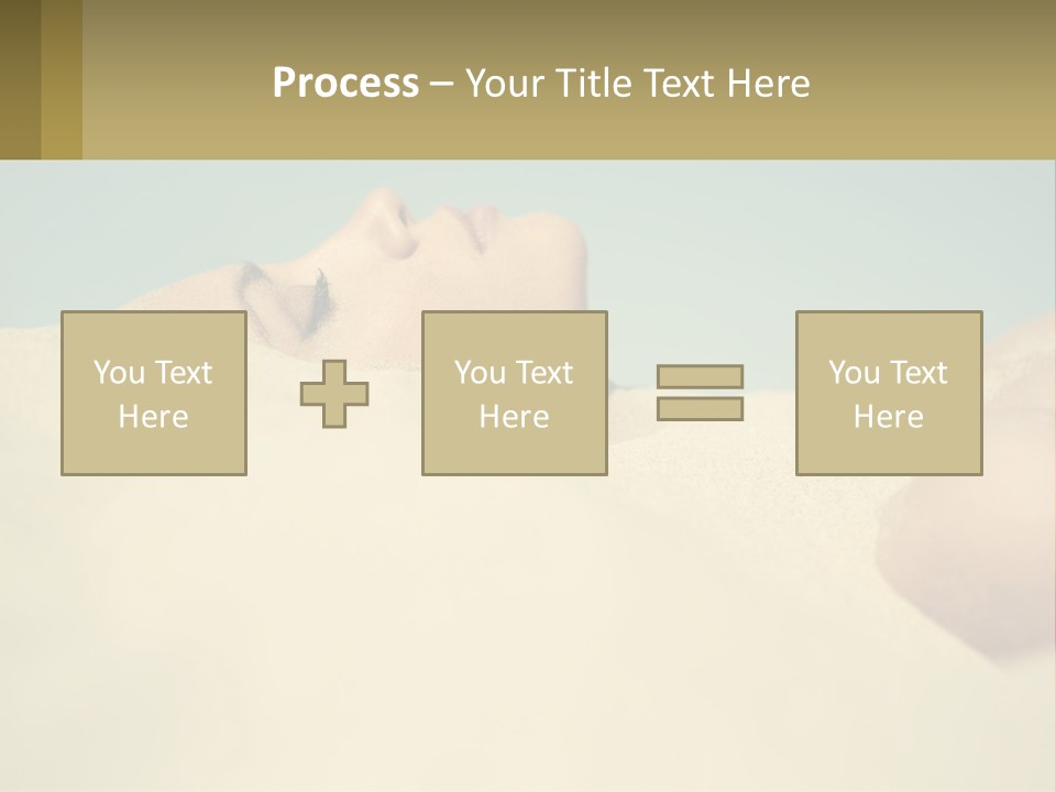 A Woman Laying In The Sand With Her Eyes Closed PowerPoint Template