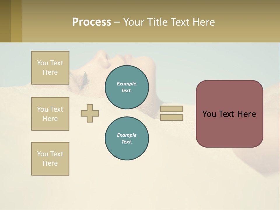 A Woman Laying In The Sand With Her Eyes Closed PowerPoint Template