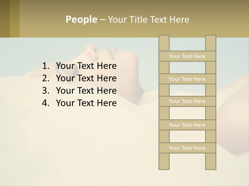 A Woman Laying In The Sand With Her Eyes Closed PowerPoint Template