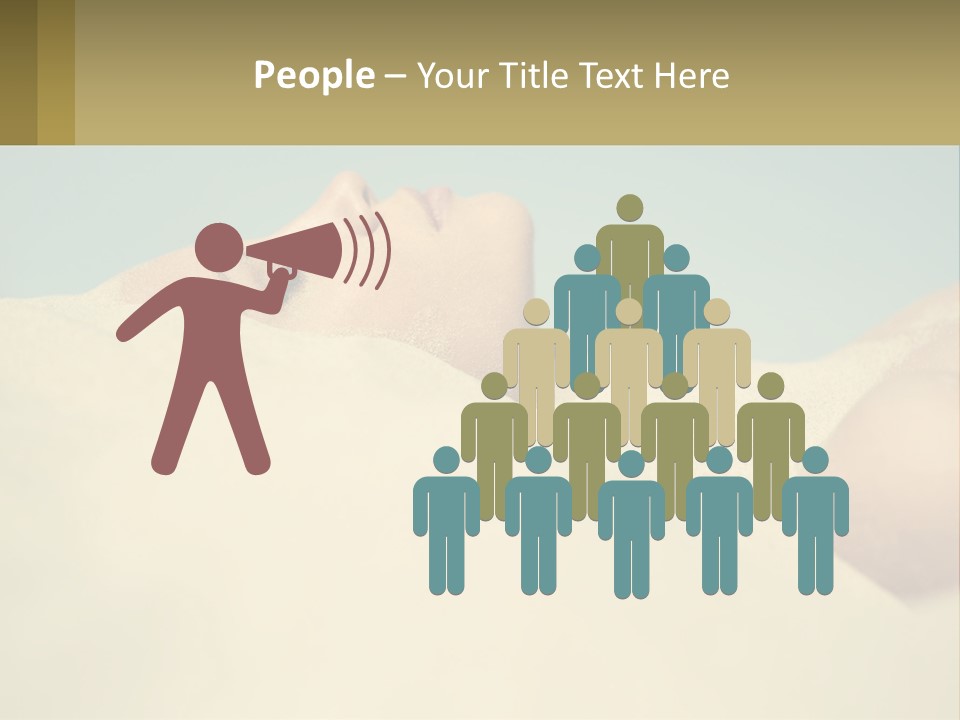 A Woman Laying In The Sand With Her Eyes Closed PowerPoint Template