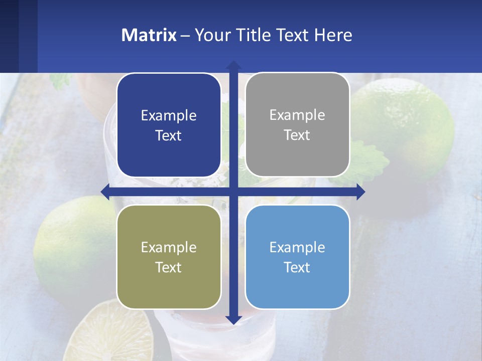 A Drink With Limes And Ice On A Wooden Table PowerPoint Template