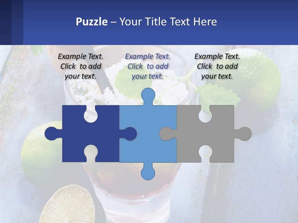 A Drink With Limes And Ice On A Wooden Table PowerPoint Template