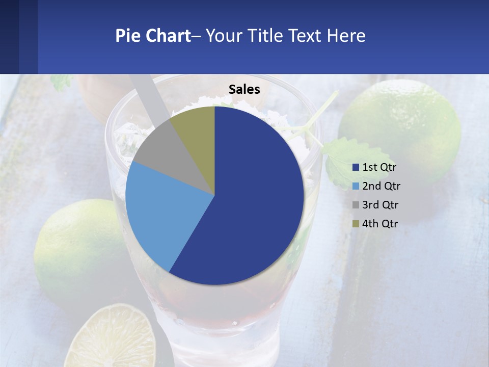 A Drink With Limes And Ice On A Wooden Table PowerPoint Template