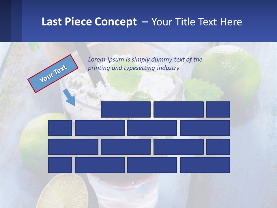 A Drink With Limes And Ice On A Wooden Table PowerPoint Template