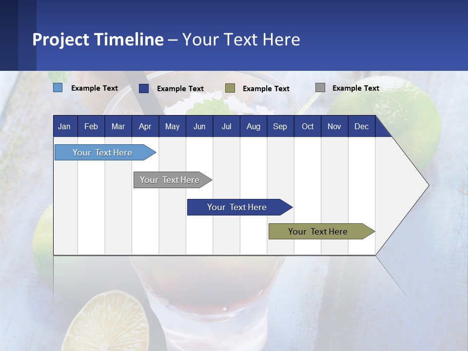 A Drink With Limes And Ice On A Wooden Table PowerPoint Template